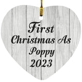 First Christmas As Poppy 2023 - Heart Ornament F
