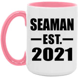 Seaman Established EST. 2021 - 15oz Accent Mug Pink