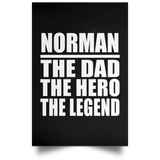Norman The Dad The Hero The Legend - Poster Portrait