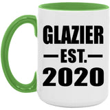 Glazier Established EST. 2020 - 15oz Accent Mug Green