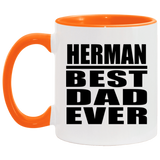Herman Best Dad Ever - 11oz Accent Mug Orange