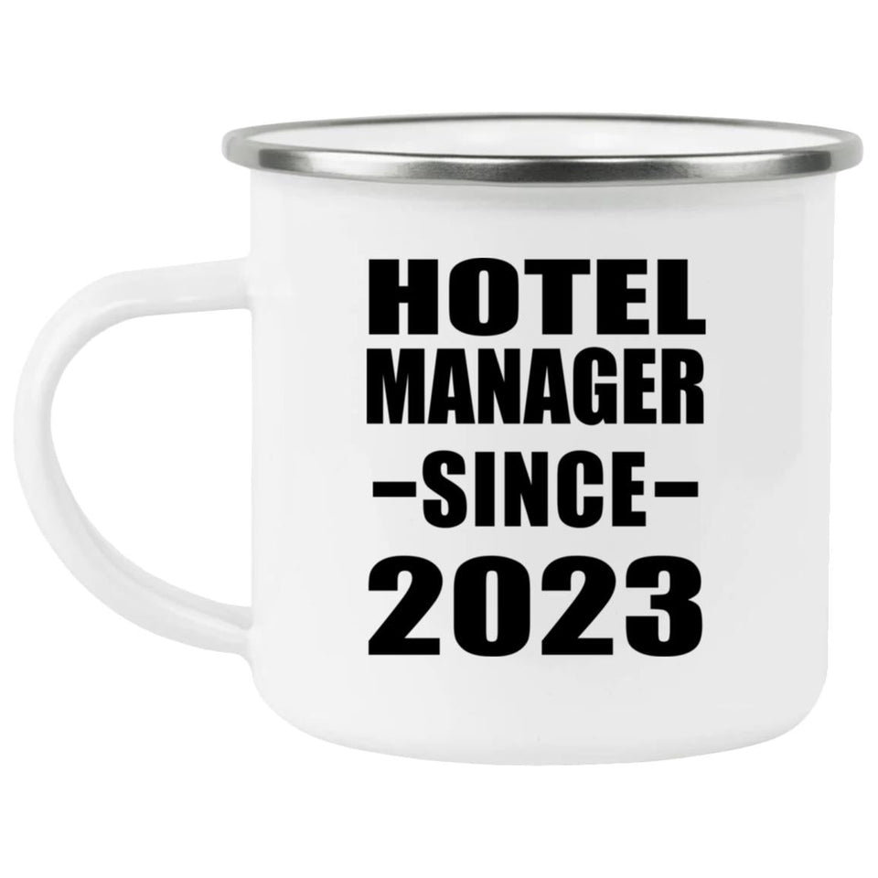 Hotel Manager Since 2023 - 12oz Camping Mug