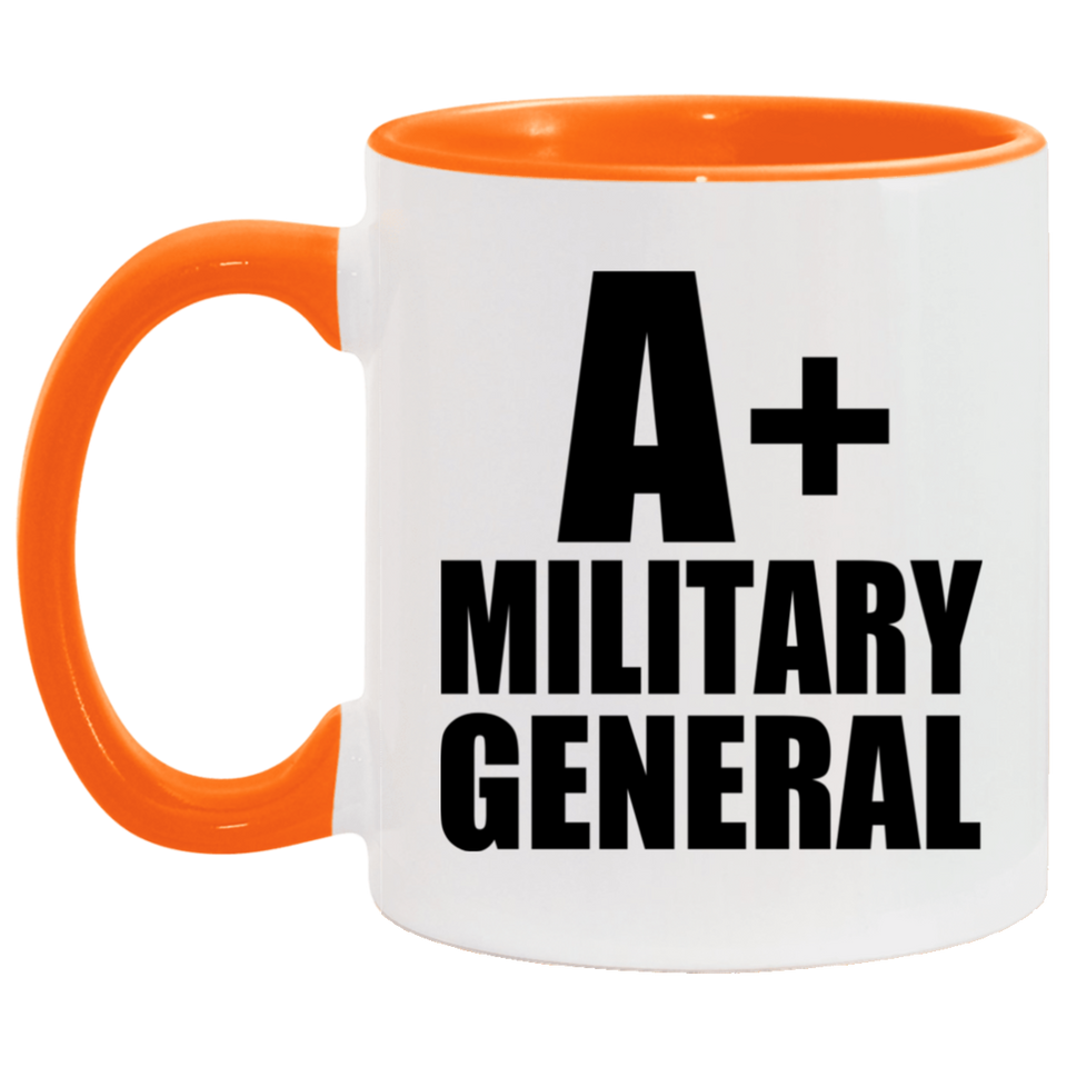 A+ Military General - 11oz Accent Mug Orange