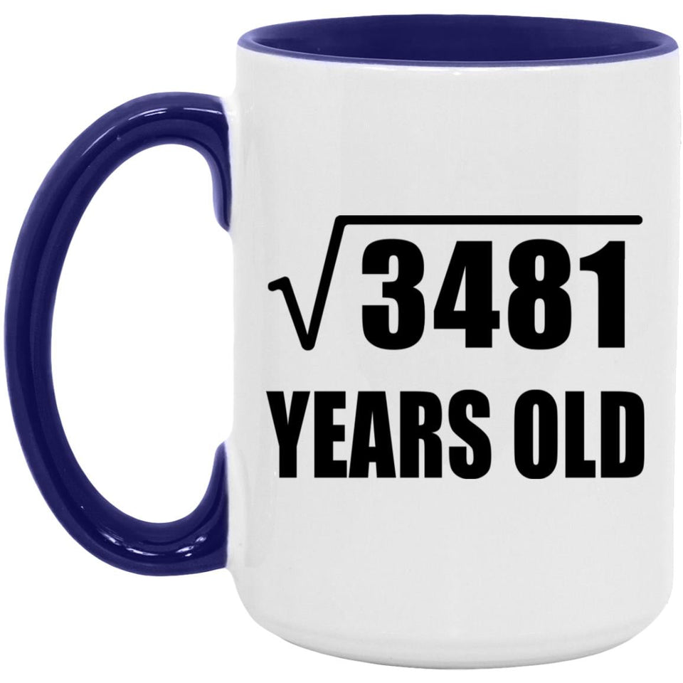 59th Birthday Square Root of 3481 Years Old - 15oz Accent Mug Purple
