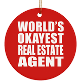 World's Okayest Real Estate Agent - Circle Ornament