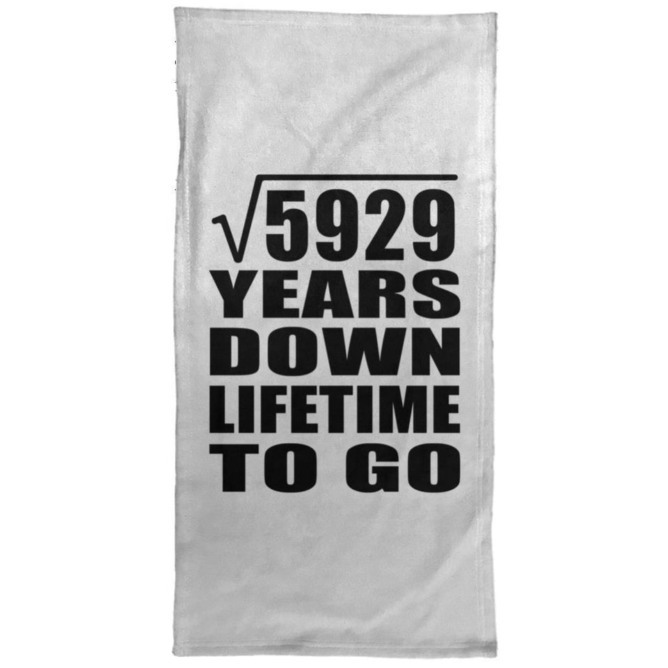 77th Anniversary Square Root of 5929 Years Lifetime To Go - Hand Towel