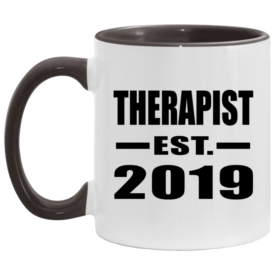 Therapist Established EST. 2019 - 11oz Accent Mug Black