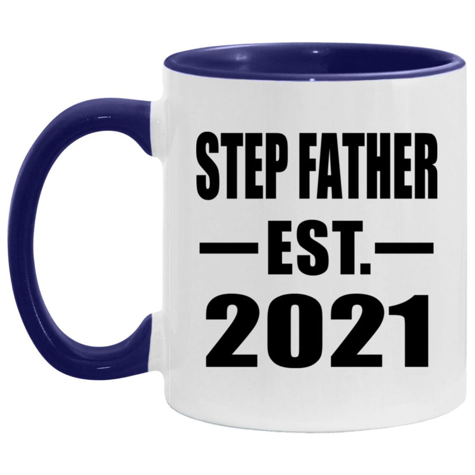 Step Father Established Est. 2021 - 11oz Accent Mug Purple