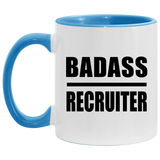 Badass Recruiter - 11oz Accent Mug Blue