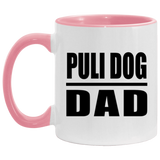 Puli Dog Dad - 11oz Accent Mug Pink