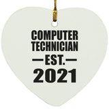 Computer Technician Established EST. 2021 - Heart Ornament