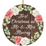 First Christmas As Mr & Mrs Murray - Circle Ornament A