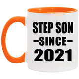 Step Son Since 2021 - 11oz Accent Mug Orange
