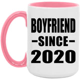 Boyfriend Since 2020 - 15oz Accent Mug Pink