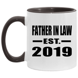Father In Law Established EST. 2019 - 11oz Accent Mug Black