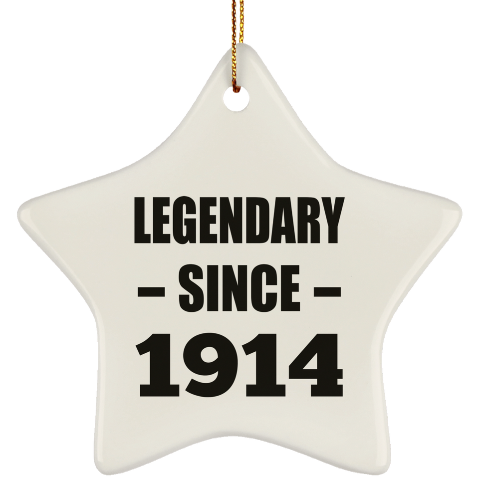 110th Birthday Legendary Since 1914 - Star Ornament