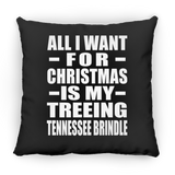All I Want For Christmas Is My Treeing Tennessee Brindle - Throw Pillow Black