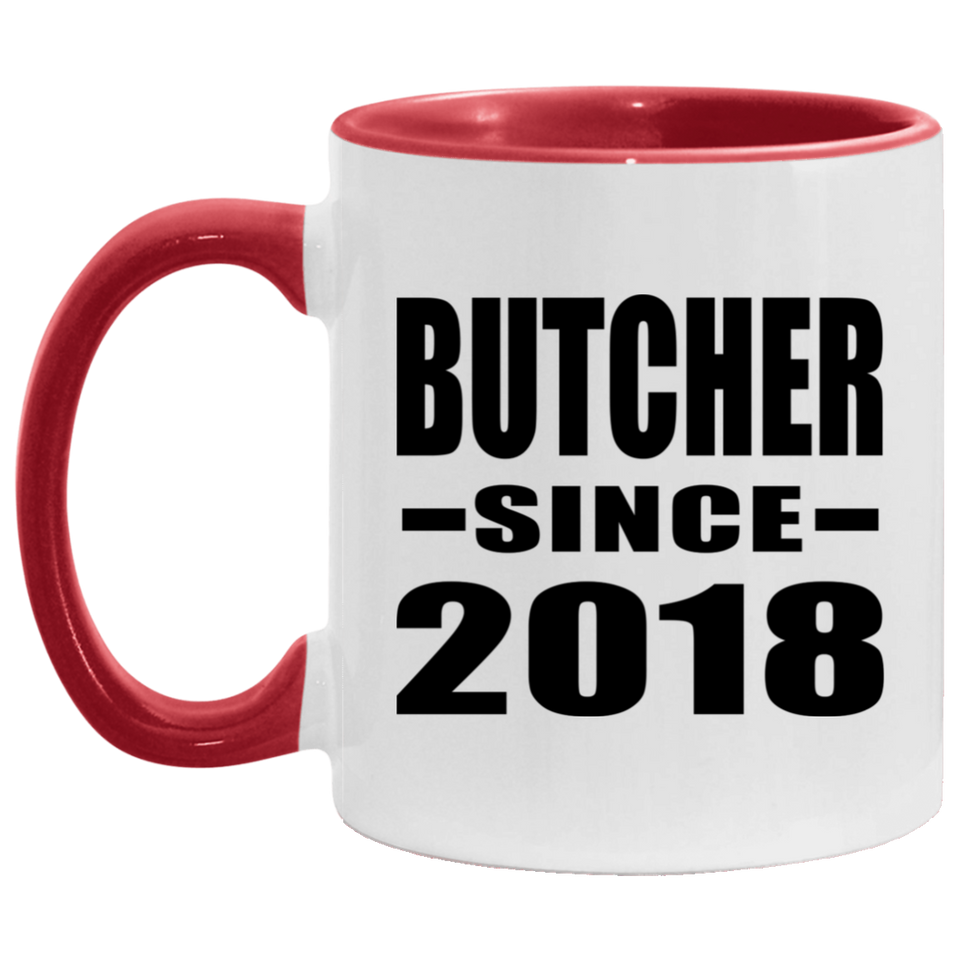 Butcher Since 2018 - 11oz Accent Mug Red