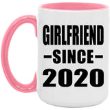 Girlfriend Since 2020 - 15oz Accent Mug Pink