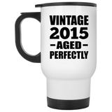 9th Birthday Vintage 2015 Aged Perfectly - White Travel Mug
