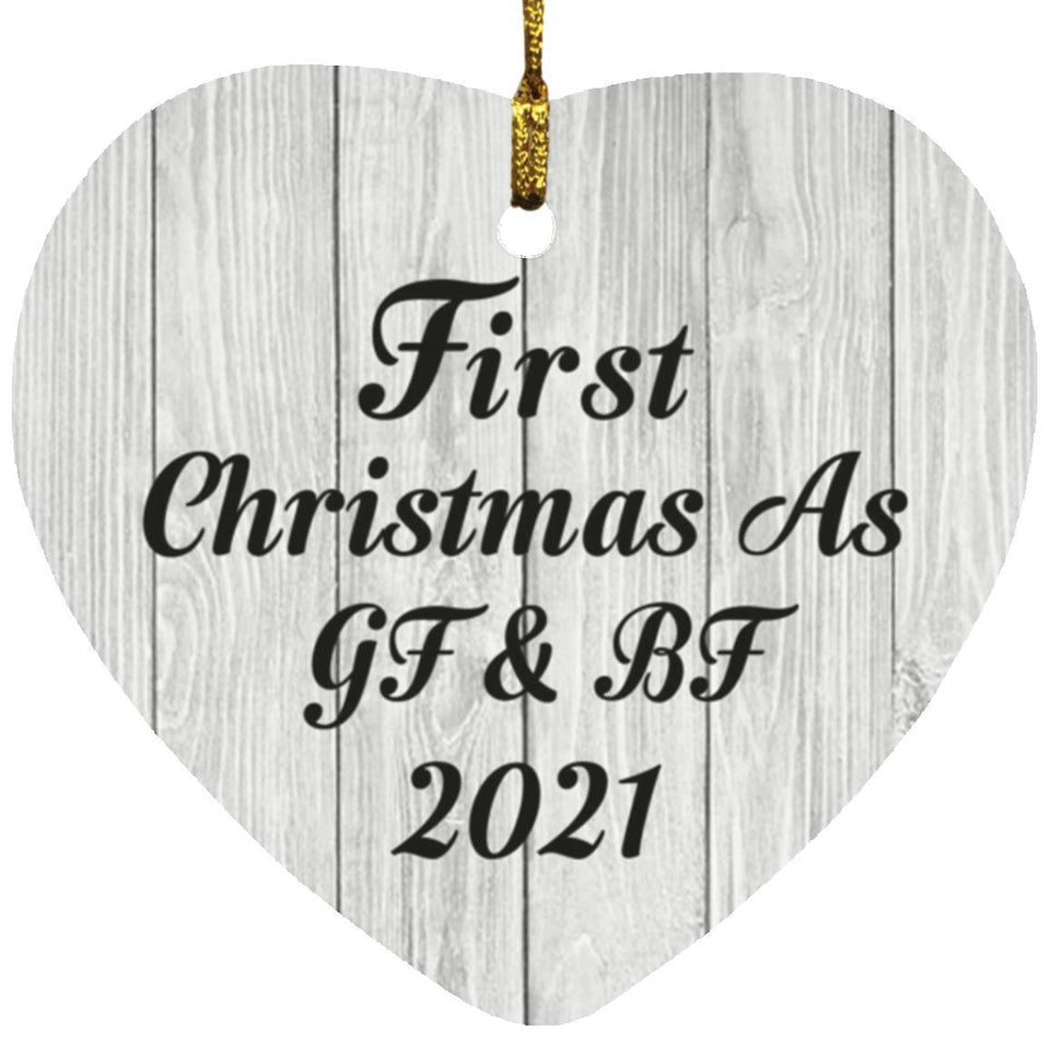 First Christmas As Gf & Bf 2021 - Heart Ornament F