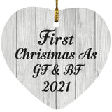 First Christmas As Gf & Bf 2021 - Heart Ornament F