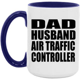 Dad Husband Air Traffic Controller - 15oz Accent Mug Purple
