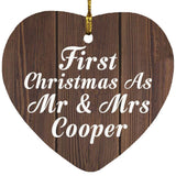 First Christmas As Mr & Mrs Cooper - Heart Ornament D