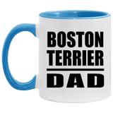 Boston Terrier Dad - 11oz Accent Mug Blue