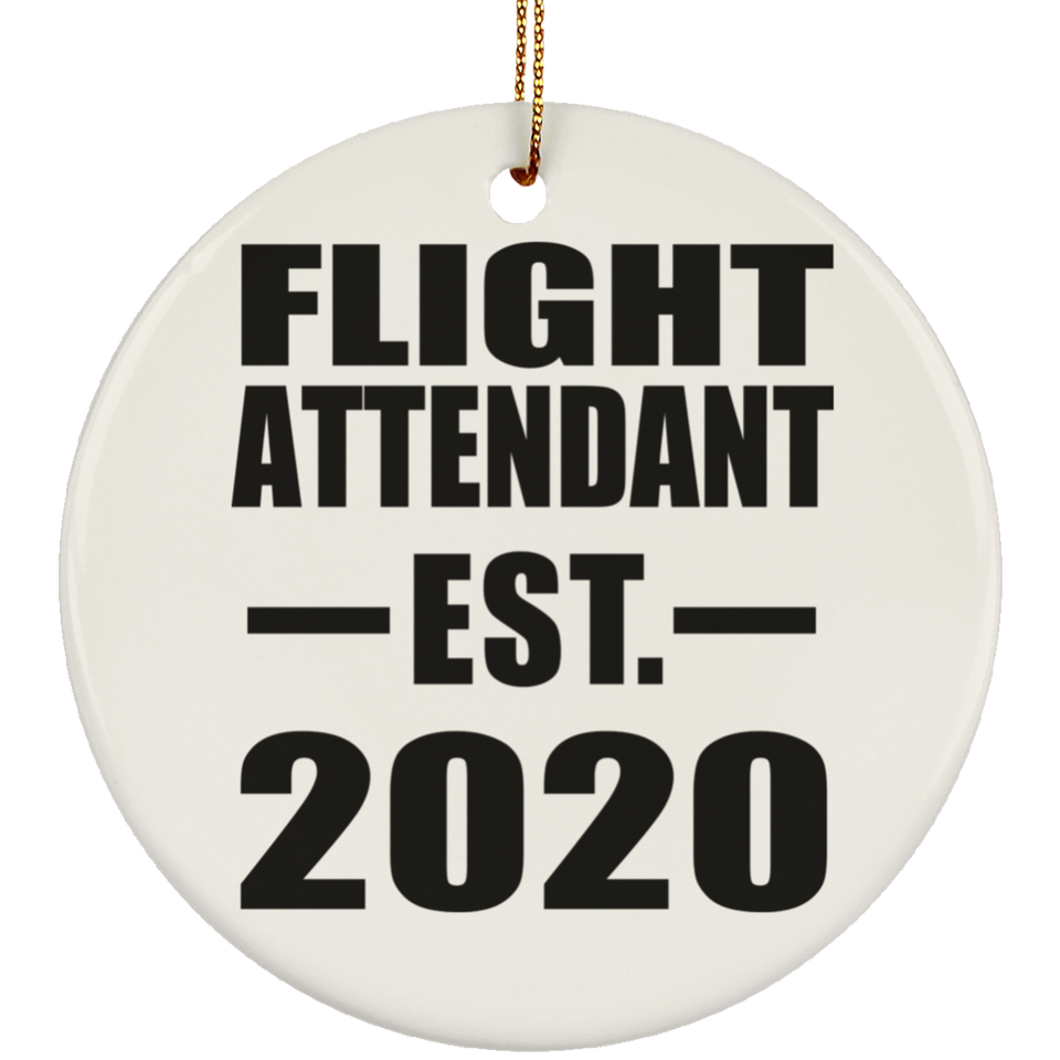 Flight Attendant Established EST. 2020 - Circle Ornament