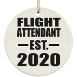 Flight Attendant Established EST. 2020 - Circle Ornament