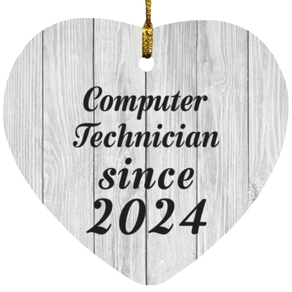 Computer Technician Since 2024 - Heart Ornament F