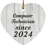 Computer Technician Since 2024 - Heart Ornament F