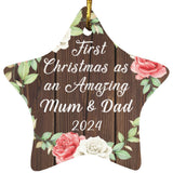 First Christmas As an Amazing Mum & Dad 2024 - Star Ornament A