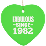 42nd Birthday Fabulous Since 1982 - Heart Ornament