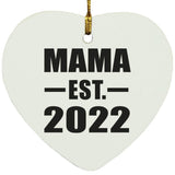 Mama Established EST. 2022 - Heart Ornament