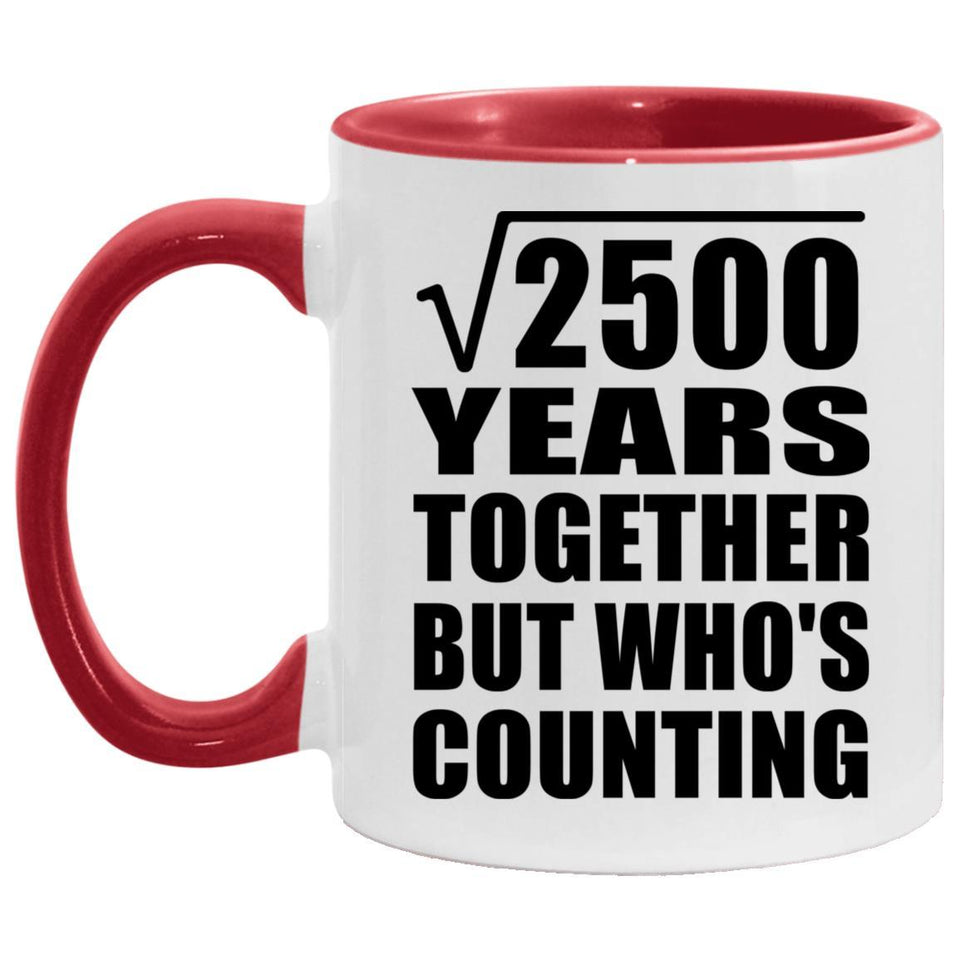 50th Anniversary Square Root of 2500 Years Who's Counting - 11oz Accent Mug Red