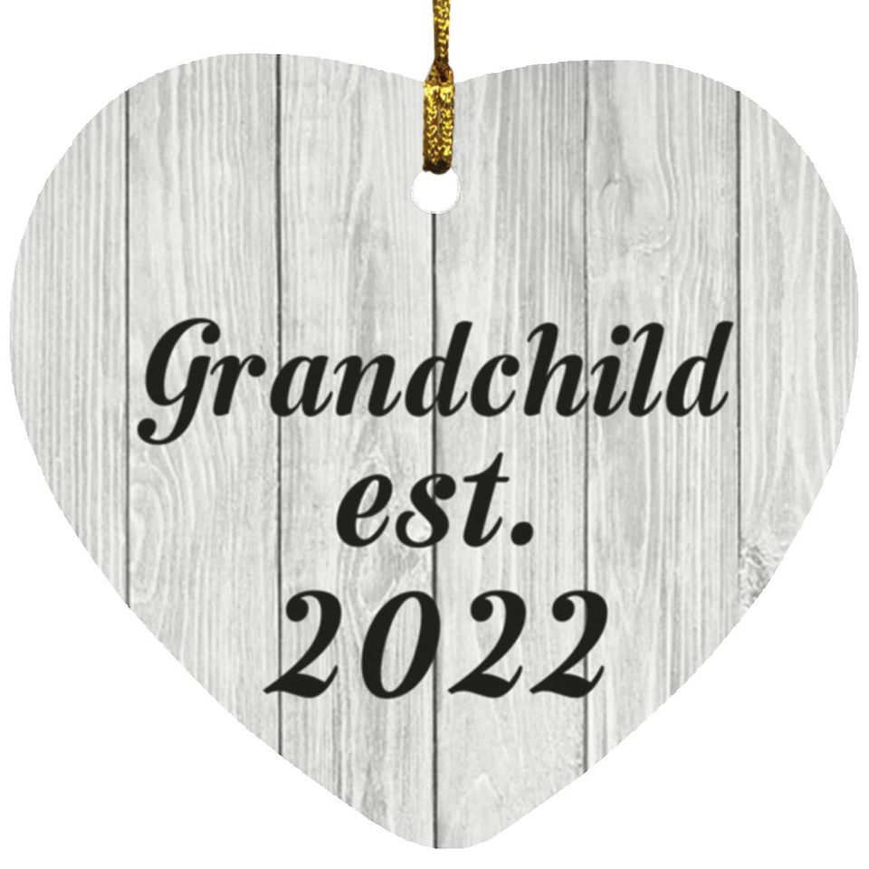 Grandchild Established Est. 2022 - Heart Ornament F