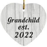 Grandchild Established Est. 2022 - Heart Ornament F