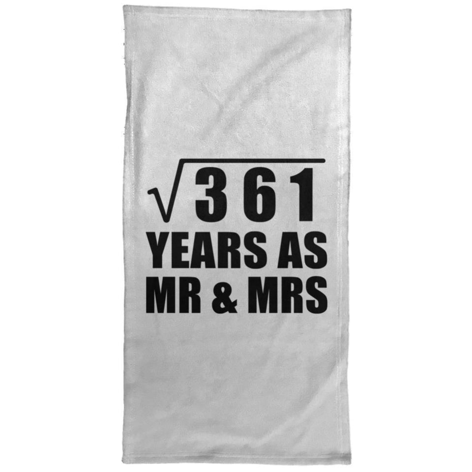 19th Anniversary Square Root of 361 Years As Mr & Mrs - Hand Towel
