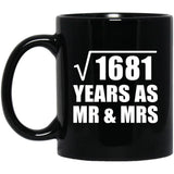 41st Anniversary Square Root of 1681 Years As Mr & Mrs - 11oz Coffee Mug Black