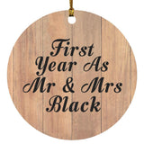 First Year As Mr & Mrs Black - Circle Ornament C