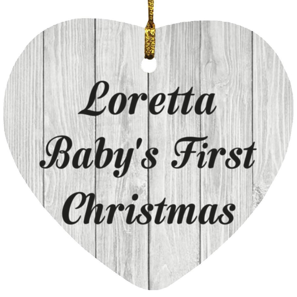 Loretta Baby's First Christmas - Heart Ornament F