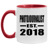 Photojournalist Established EST. 2018 - 11oz Accent Mug Red