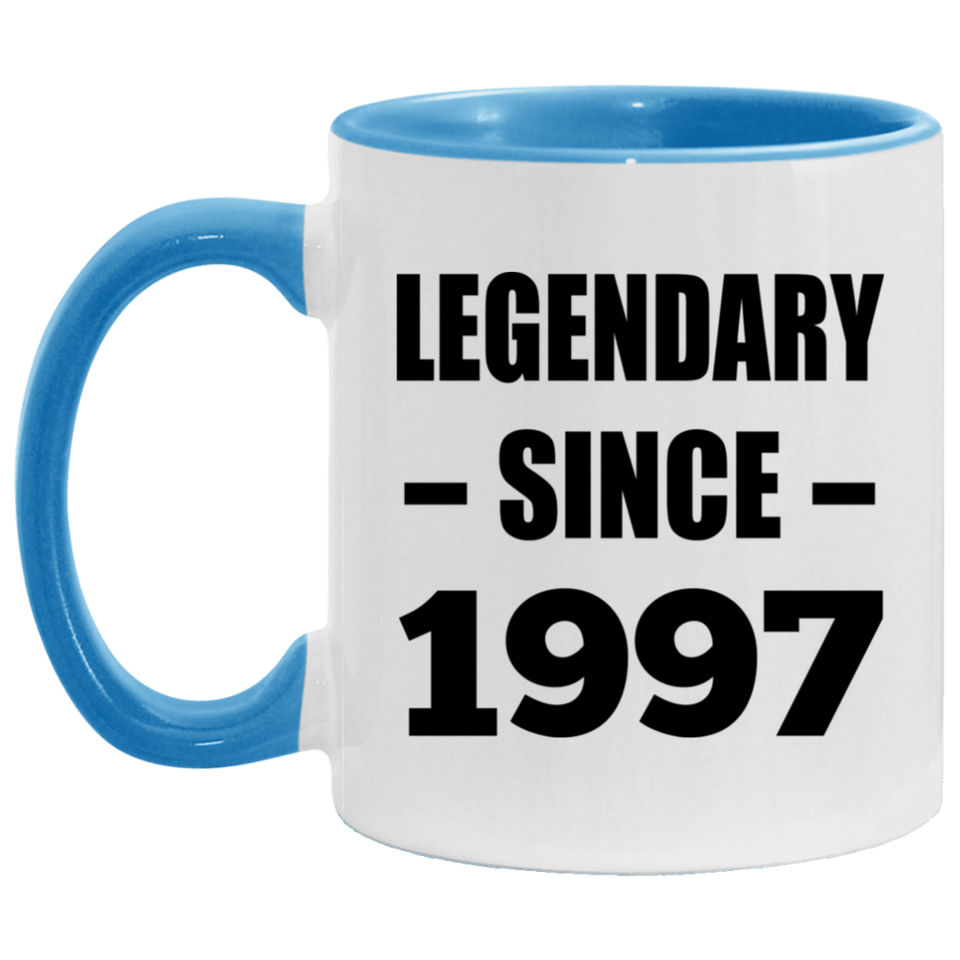 27th Birthday Legendary Since 1997 - 11oz Accent Mug Blue