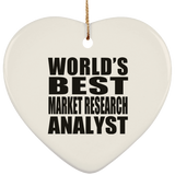 World's Best Market Research Analyst - Heart Ornament