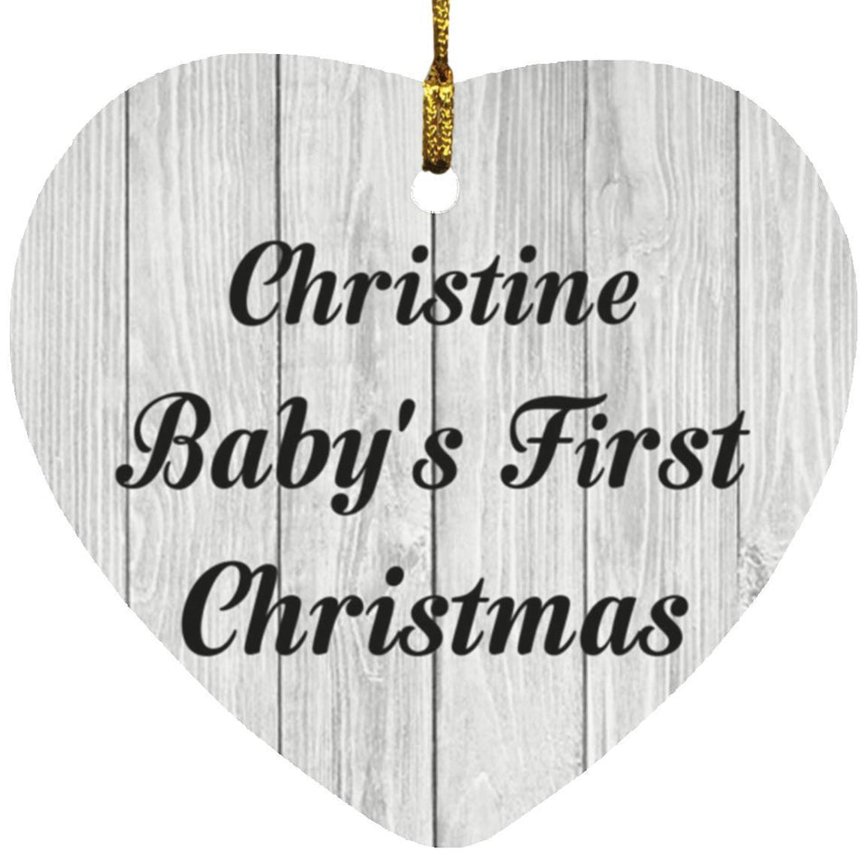 Christine Baby's First Christmas - Heart Ornament F