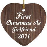 First Christmas As Girlfriend 2021 - Heart Ornament D