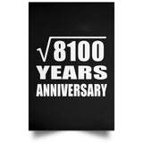 90th Anniversary Square Root of 8100 Years Anniversary - Poster Portrait