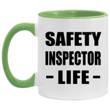 Safety Inspector Life - 11oz Accent Mug Green